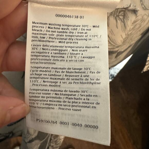 NEW Valentino Men's Blooming Print Button Down Shirt Size 43 White Black US 17 - Picture 14 of 16